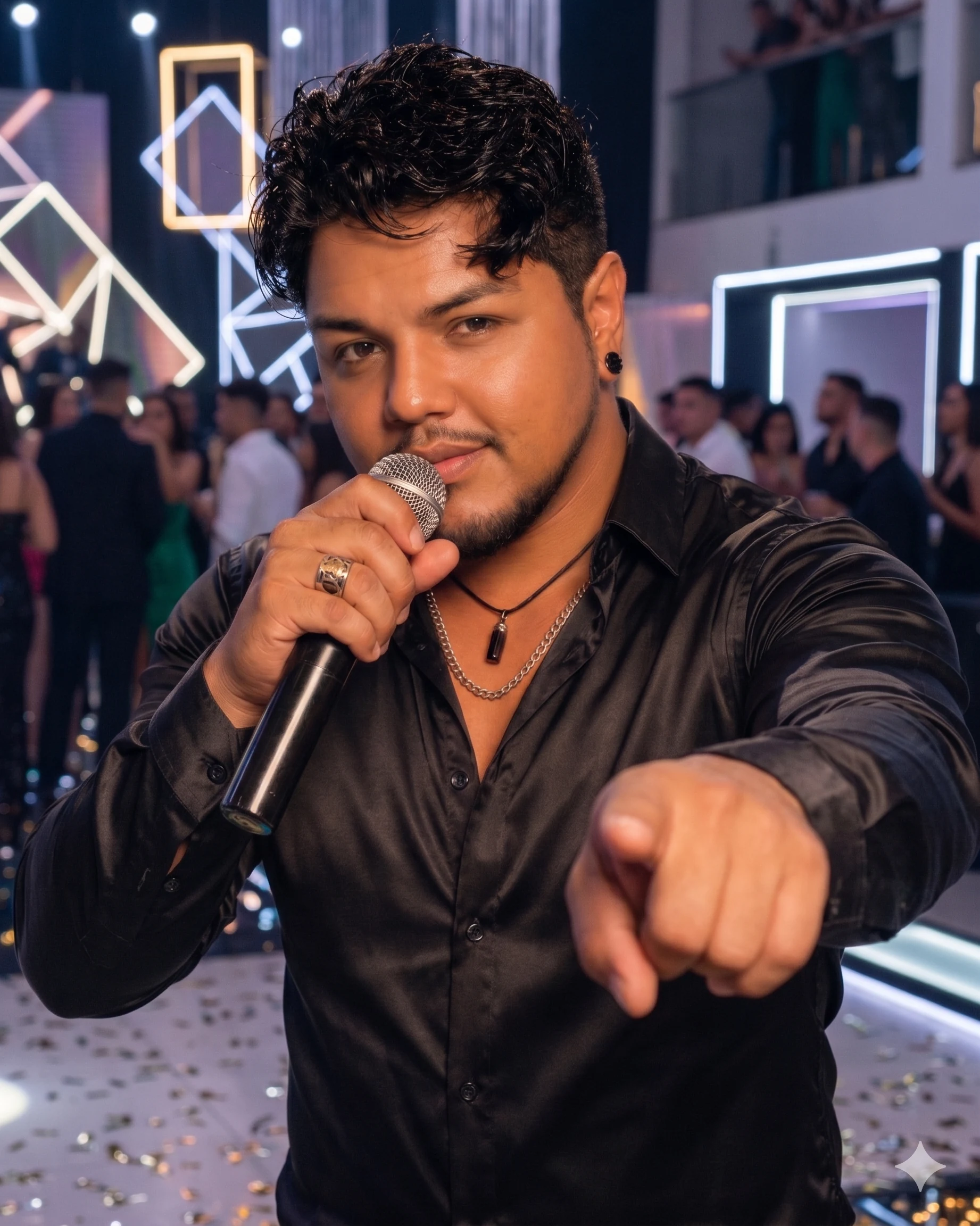 Germán Aquino cantando en evento corporativo — show en vivo para empresas